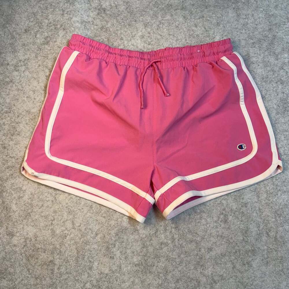 Champion Girls Active Woven Shorts Size XL (14/16) Pink White Piping